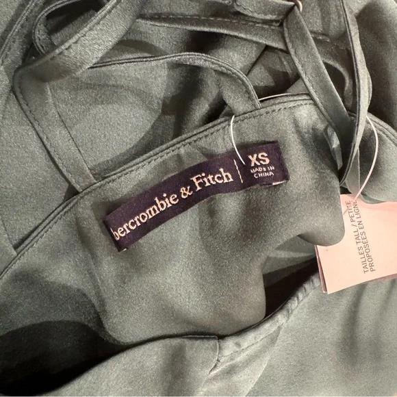 Abercrombie and fitch cowl neck green satin formal dress Size XS NWT - Picture 9 of 9